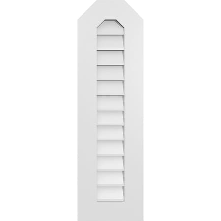 Ekena Millwork Octagonal Top Surface Mount PVC Gable Vent w/ 3-1/2"W x 1"P Standard Frame, 12"W x 40"H GVPOT12X4001SN